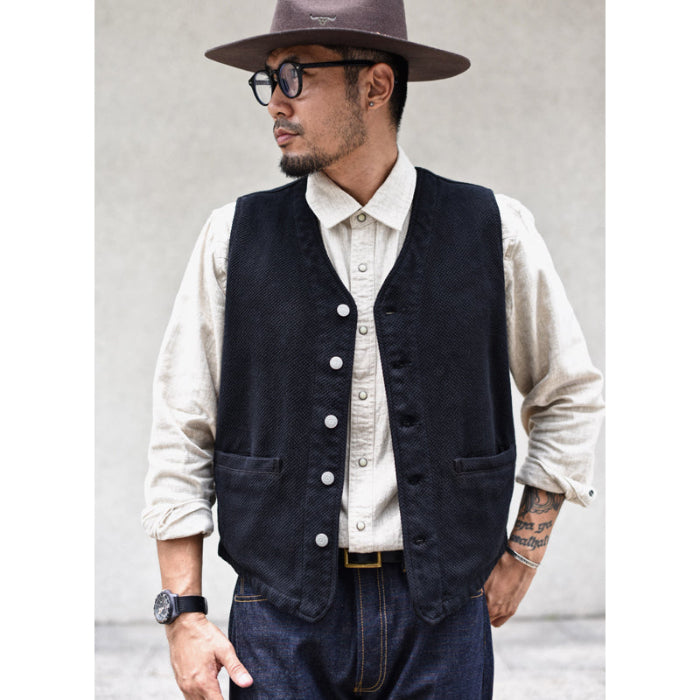 Sashiko Vintage Vest Vintage Workwear Vest – Sauce Zhan