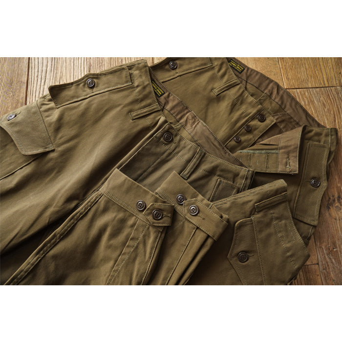 SAUCE ZHAN High-Waisted Tapered American Workwear Ground Service Trousers