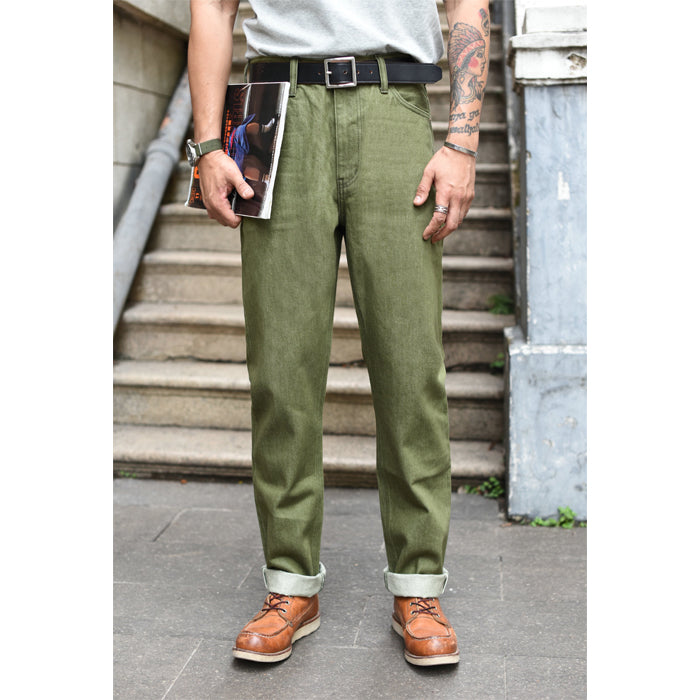 311XX 14oz Selvedge OG107 Sulfur Green Selvedge Trousers – Sauce Zhan