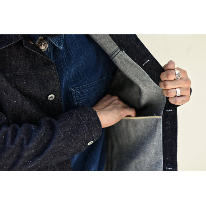 SAUCE ORIGIN Men Denim Jackets Color Cotton Jeans for Men Silver Buttons Taper Fit 12.5 Oz