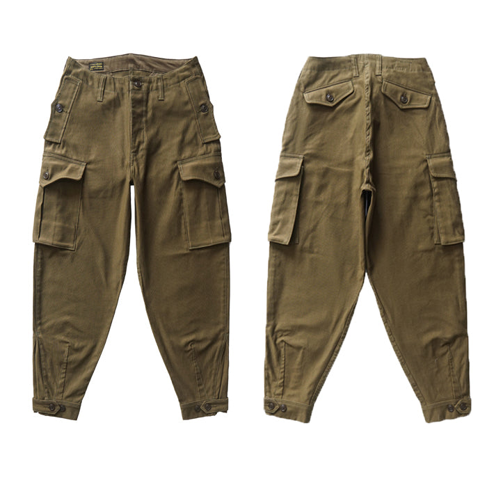 SAUCE ZHAN High-Waisted Tapered American Workwear Ground Service Trousers