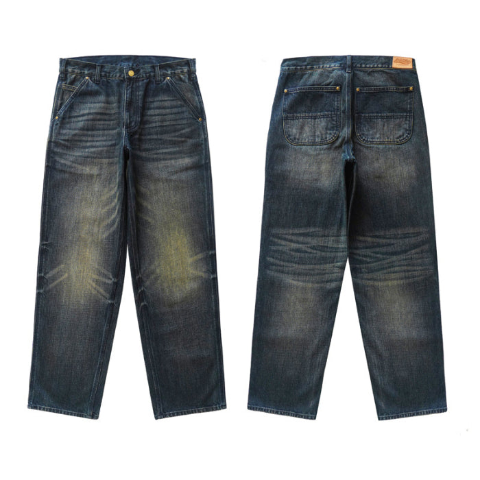 Loose Straight Workwear Washed 14oz Vintage Jeans