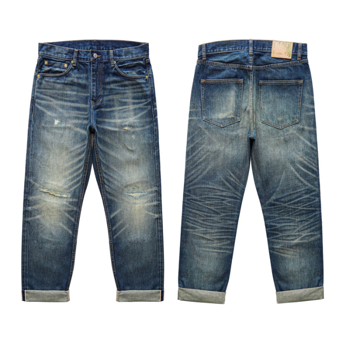 Slub Yarn Reproduction Heavy Washed Vintage Selvedge Jean 14oz - Sauce Zhan