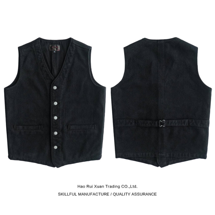 Sashiko Vintage Vest Vintage Workwear Layering Top