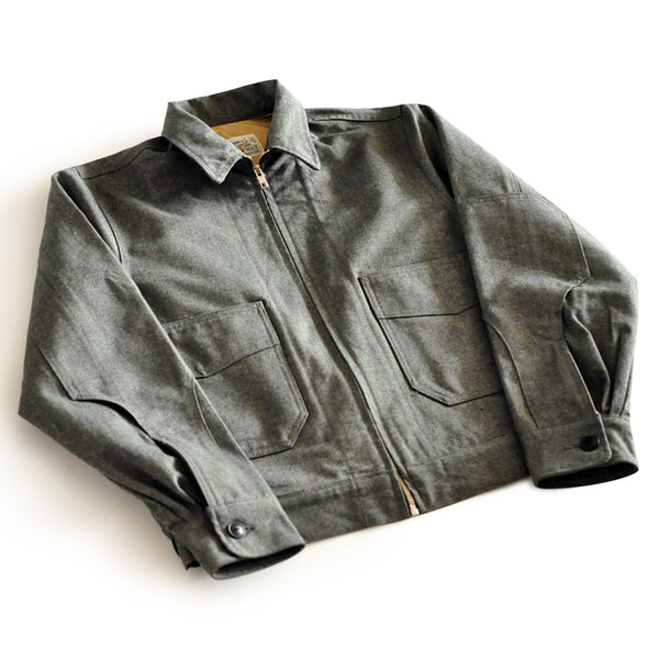SAUCE ZHAN Retro Dark Grey Pure Cotton Short Workwear Jacket