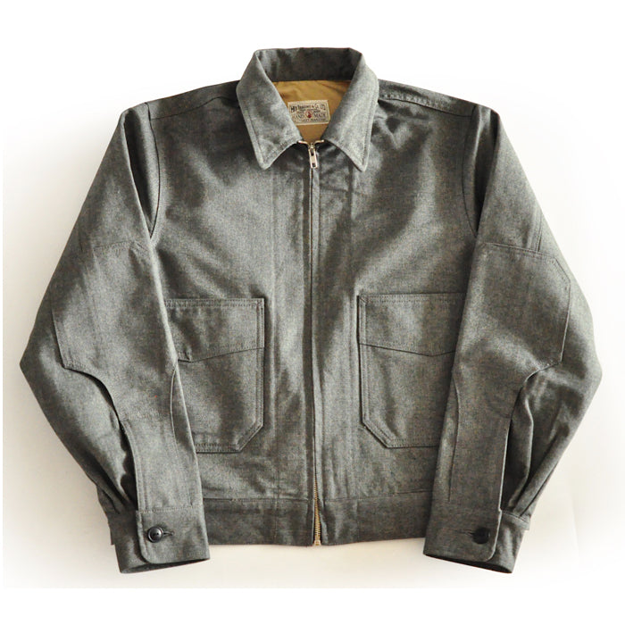 SAUCE ZHAN Retro Dark Grey Pure Cotton Short Workwear Jacket