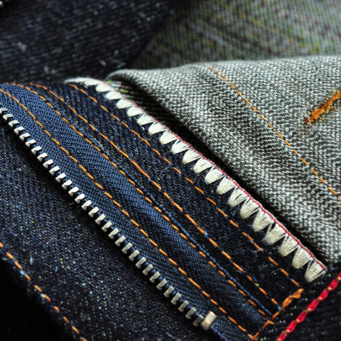 SAUCE ORIGIN Chased Sliver Limited Edition 925 Silver Button Mid-High Rise Straight Fit Selvedge Amekaji Jeans