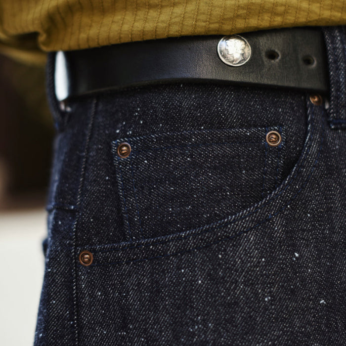 SAUCE ORIGIN Chased Silver Limited Edition 925 Silver Button Jeans - Sauce Zhan