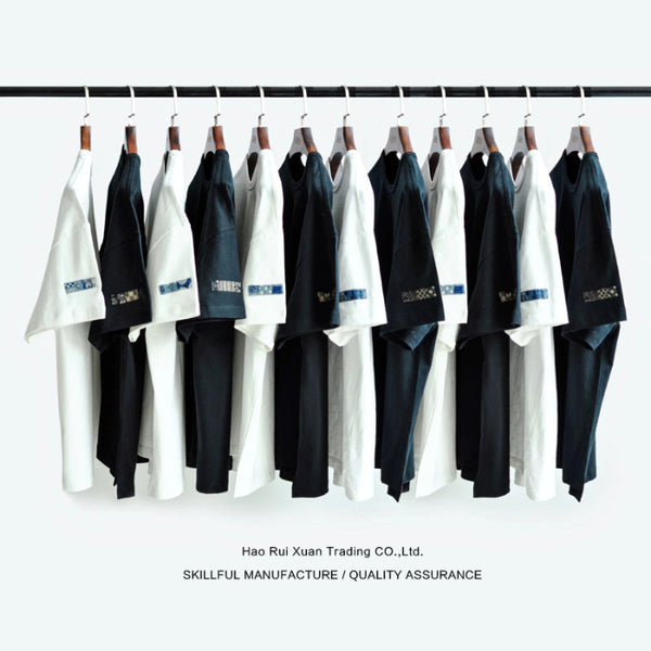 SAUCE ZHAN 260g Patchwork Pure Cotton Drop-Shoulder T-Shirt