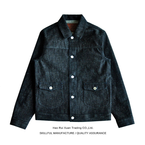 SAUCE ORIGIN Men Denim Jackets Color Cotton Jeans for Men Silver Buttons Taper Fit 12.5 Oz