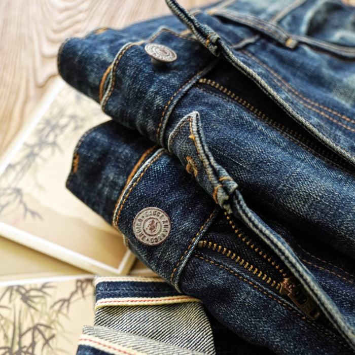 Slub Yarn Reproduction Heavy Washed Vintage Selvedge Jean 14oz - Sauce Zhan