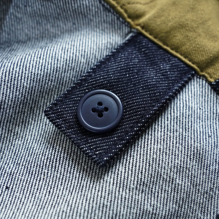 SAUCE ZHAN M51 Blue Fishtail Denim Trench Coat