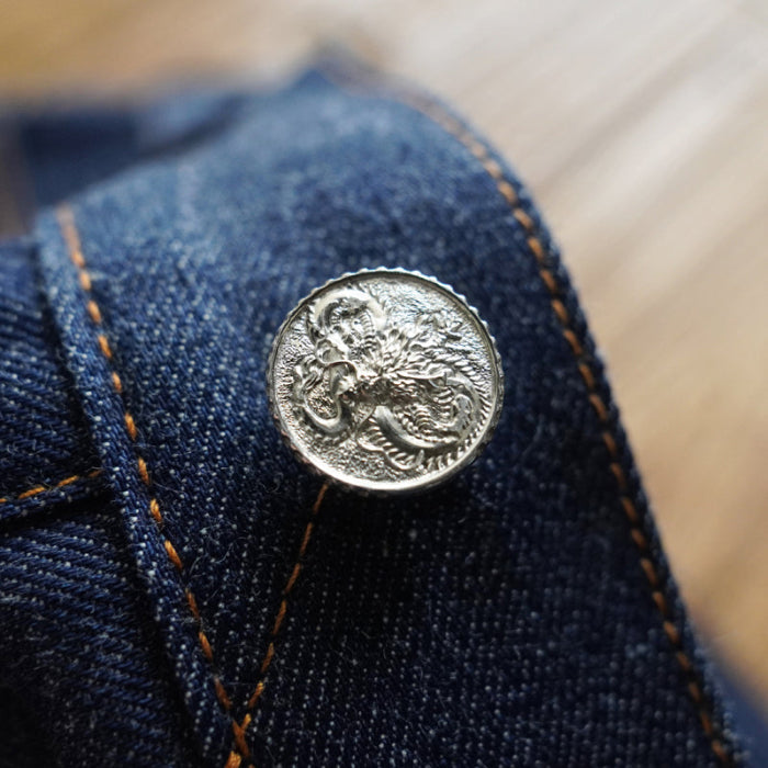 SAUCE ORIGIN 917 Loose-Fit Dragon Year Summer Exclusive  Lightweight Silver Button Jeans