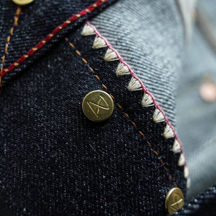 SAUCE ORIGIN 915XX Micro Tapered Fit 11th Anniversary Reissue Silver Button Jeans