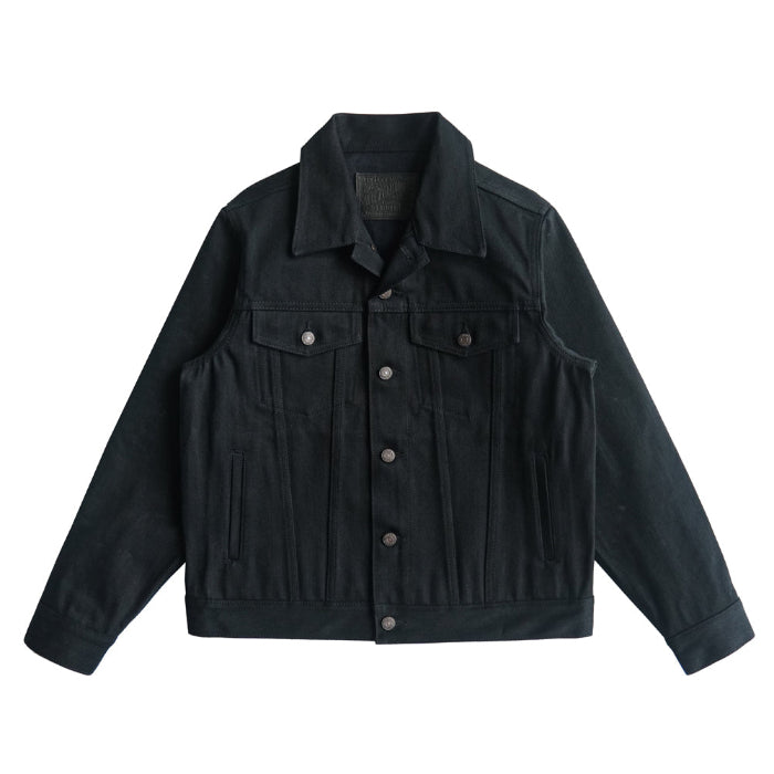 SAUCE ZHAN Heavyweight 16oz Retro Black Workwear Denim Jacket