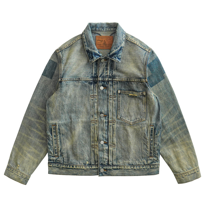 SAUCE ZHAN Retro 14.5oz Pure Cotton Washed Denim Workwear Jacket
