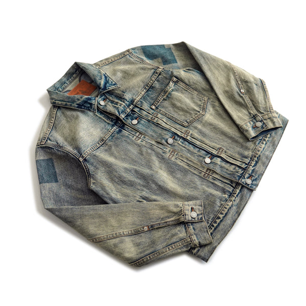 SAUCE ZHAN Retro 14.5oz Pure Cotton Washed Denim Workwear Jacket