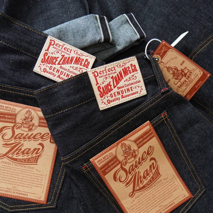 SAUCE ZHAN 344XX 10oz High-waisted loose jeans(A blend of ramie and cotton)