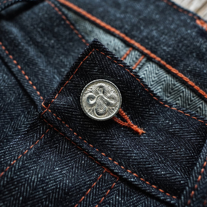 SAUCE Origin EX916 Staright Fit Sneak Year Summer Exclusive Silver Button 10oz Selvedge Denim