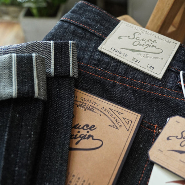 SAUCE Origin EX916 Staright Fit Sneak Year Summer Exclusive Silver Button 10oz Selvedge Denim