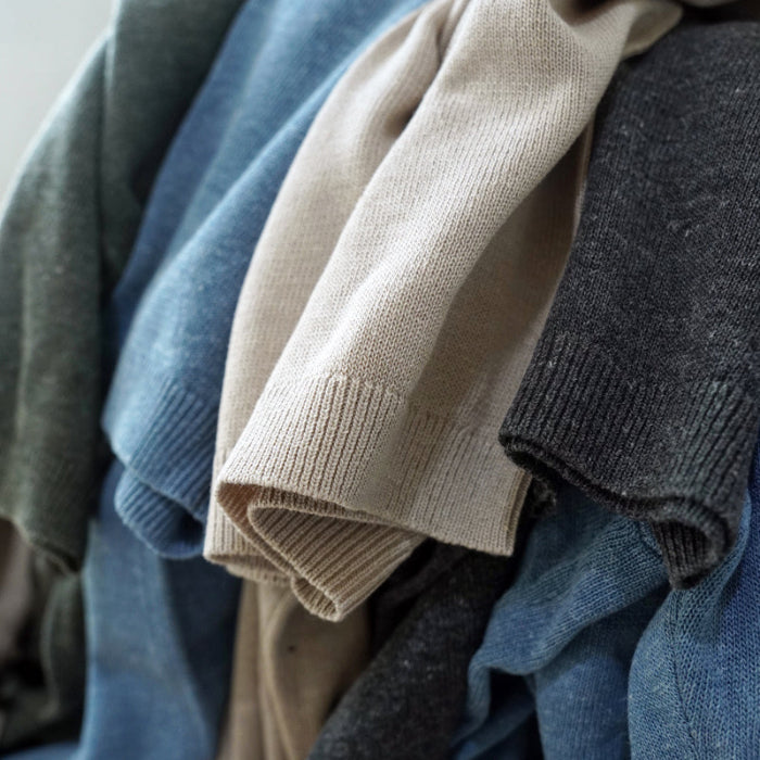 SAUCE ZHAN Knitted Henley Collar T-Shirt