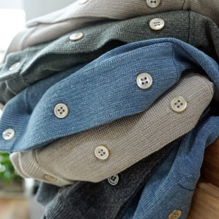 SAUCE ZHAN Knitted Henley Collar T-Shirt