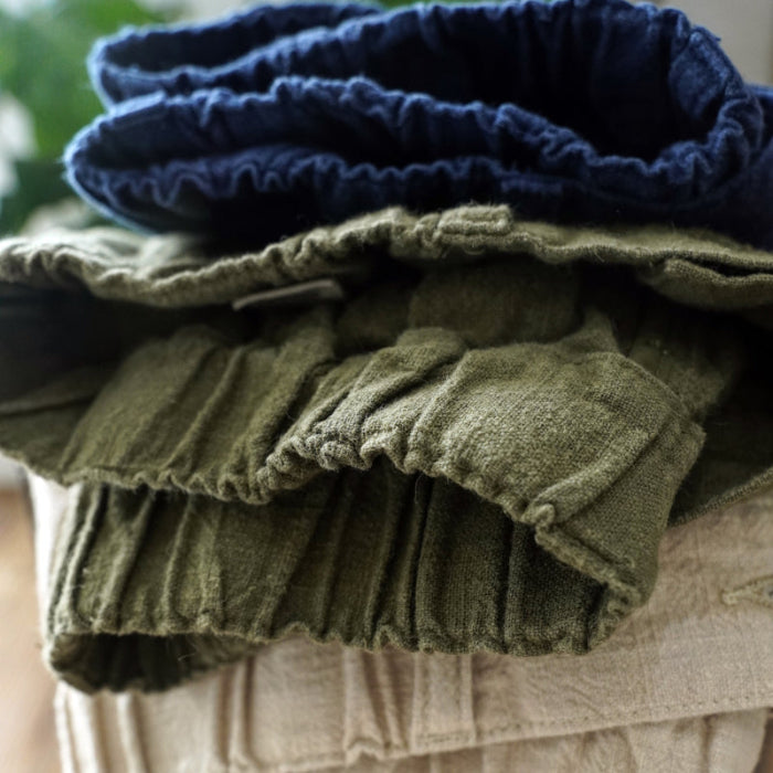 Men's Ramie Casual Shorts Summer Breathable Shorts Loose Fit