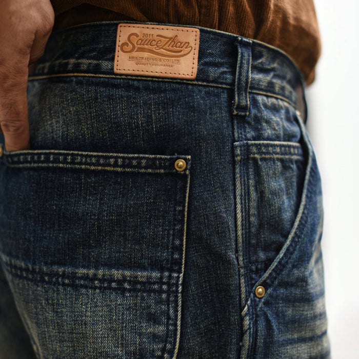Loose Straight Workwear Washed 14oz Vintage Jeans
