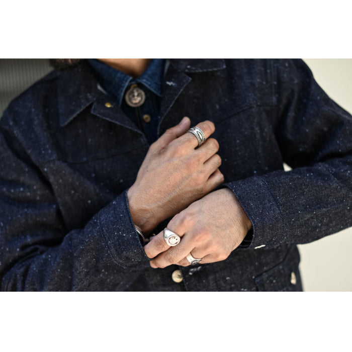 SAUCE ORIGIN Men Denim Jackets Color Cotton Jeans for Men Silver Buttons Taper Fit 12.5 Oz