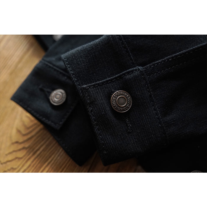 SAUCE ZHAN Heavyweight 16oz Retro Black Workwear Denim Jacket