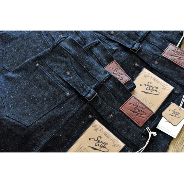 SAUCE ORIGIN Chased Silver Limited Edition 925 Silver Button Jeans - Sauce Zhan