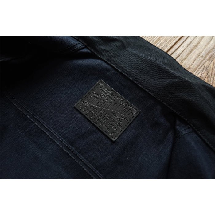 SAUCE ZHAN Heavyweight 16oz Retro Black Workwear Denim Jacket