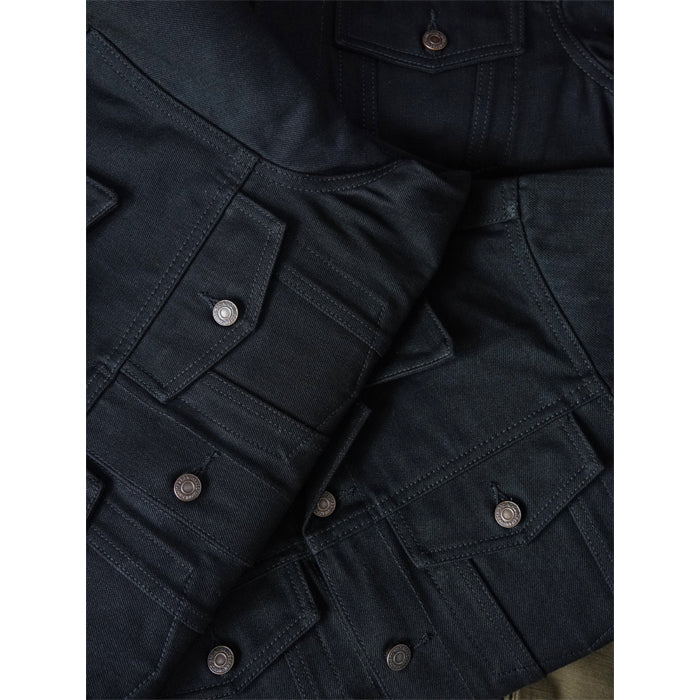 SAUCE ZHAN Heavyweight 16oz Retro Black Workwear Denim Jacket