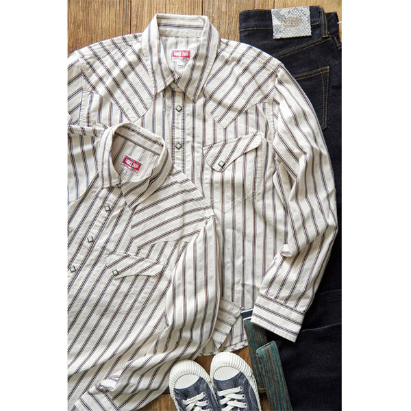 Retro Western-Style Striped Shirt - Sauce Zhan