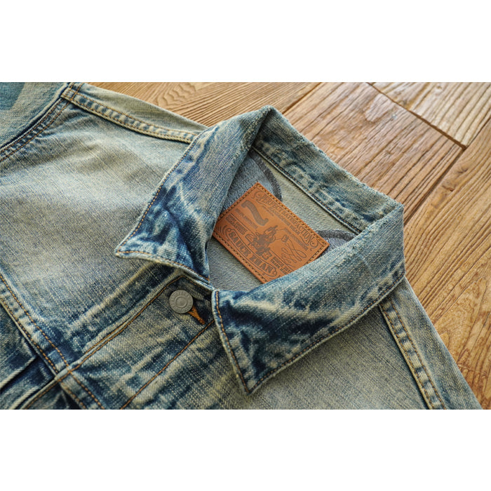 SAUCE ZHAN Retro 14.5oz Pure Cotton Washed Denim Workwear Jacket
