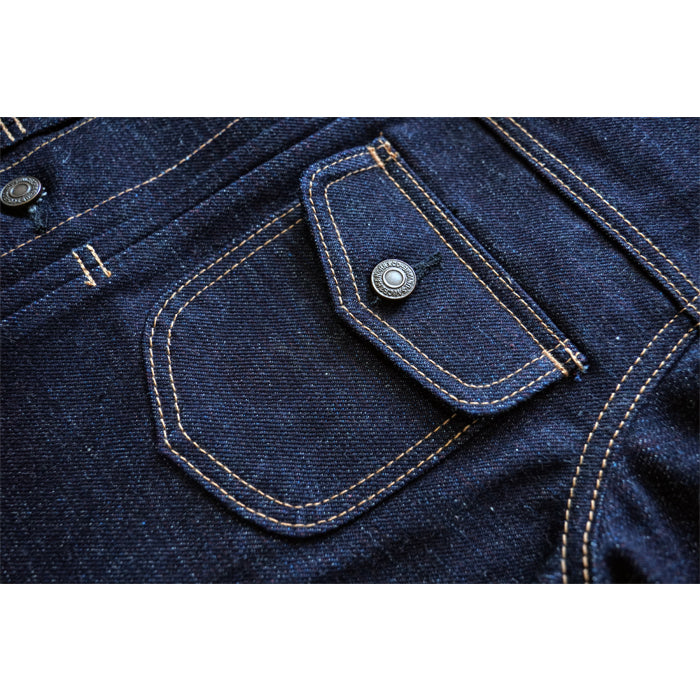 Heavyweight 21oz Retro Rainbow Yarn Workwear Denim Jacket - Sauce Zhan