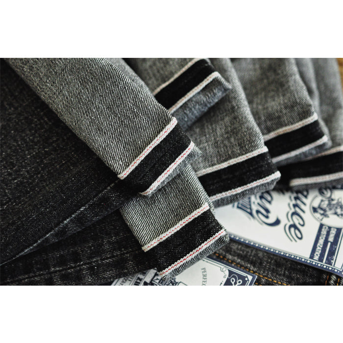457SX03 14oz Retro Straight-Leg Selvedge Denim Washed Jeans - Sauce Zhan