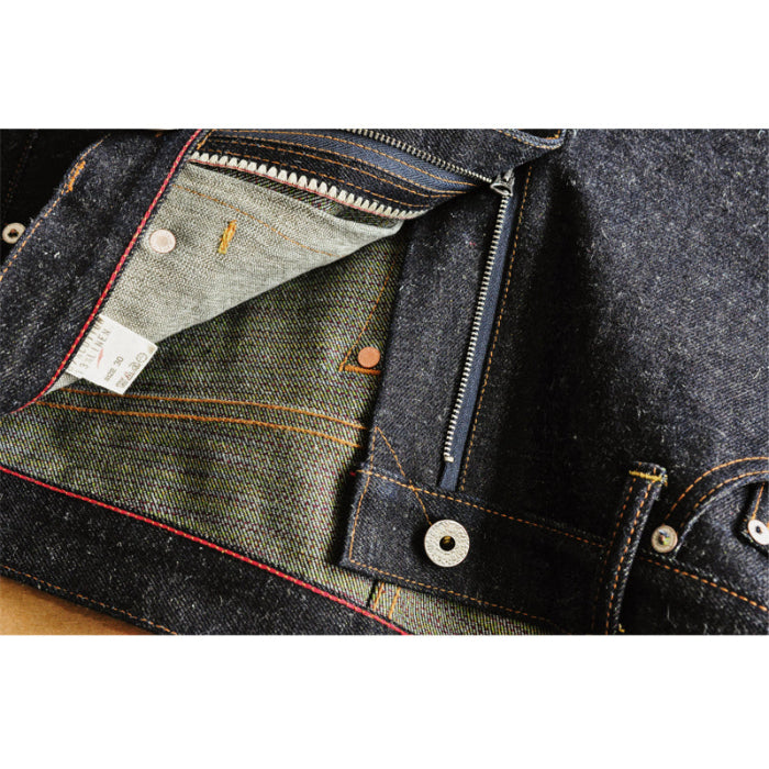 SAUCE ORIGIN Chased Sliver Limited Edition 925 Silver Button Mid-High Rise Straight Fit Selvedge Amekaji Jeans