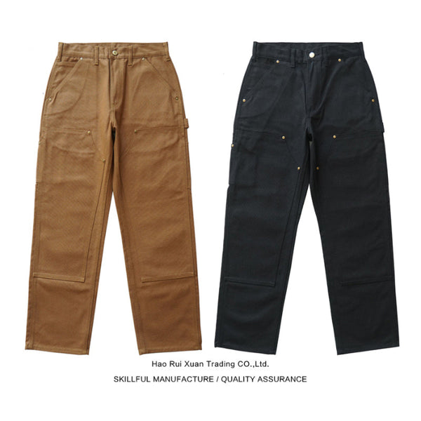 SAUCE ZHAN Retro Loose Fit Casual Canvas Workwear Trousers