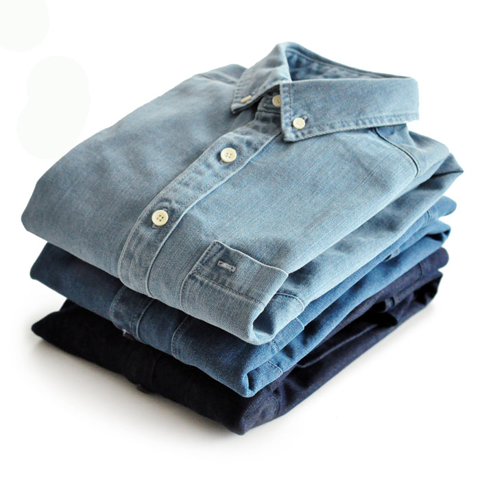 SAUCE ZHAN Pure Cotton Solid Color Casual Classical Washed Denim Shirt