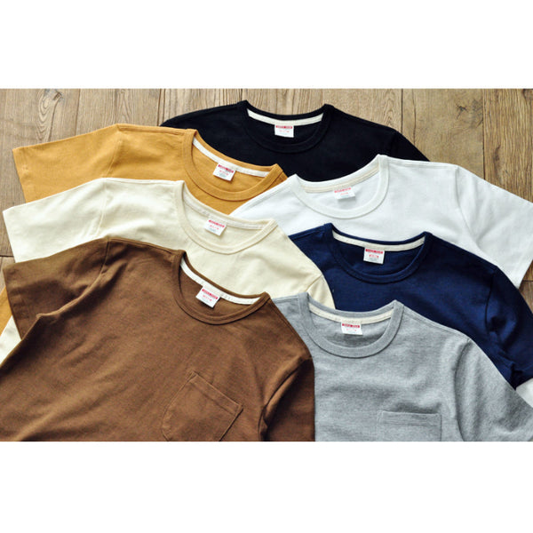 SAUCE ZHAN Thickened 340g Pocket Colored Pure Cotton T-Shirt